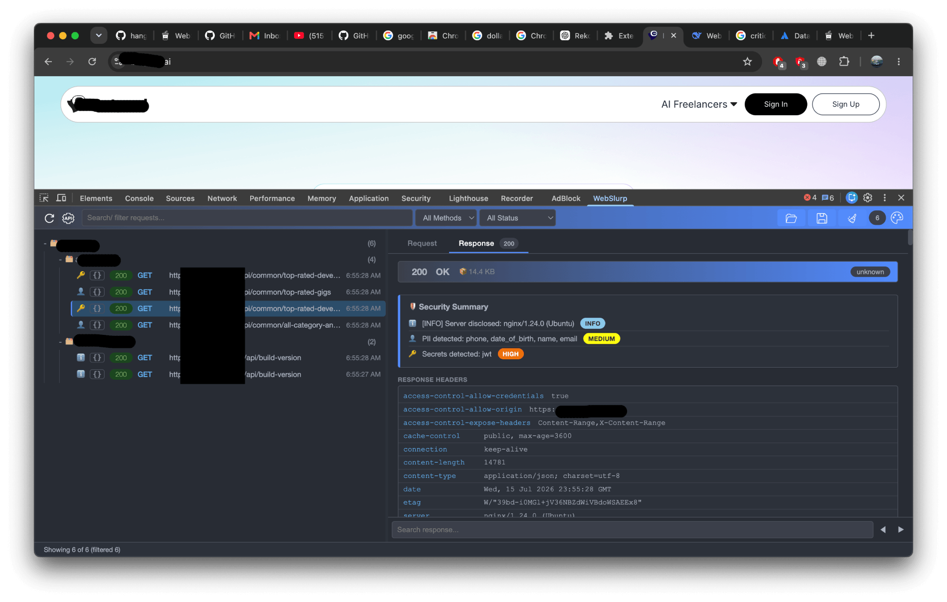 WebSlurp security headers audit